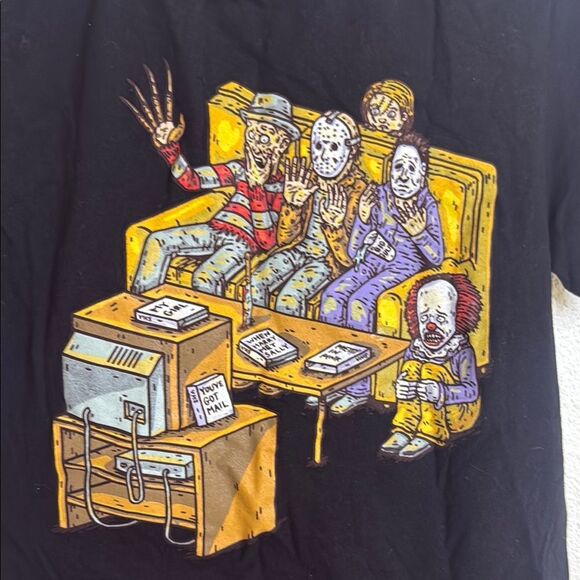 Threadless Black T-Shirt with Horror Graphic- Size small - Picture 3 of 4